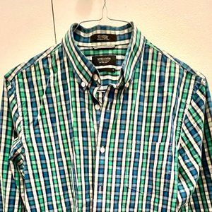 Nordstrom Plaid Button-Down (Men's Large - blue, green, black)